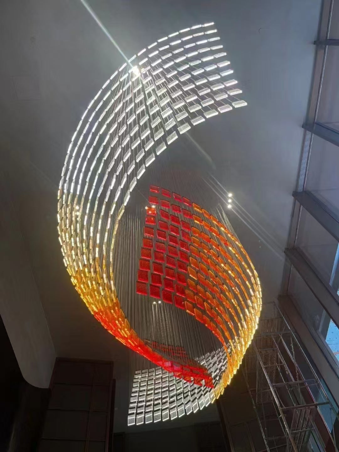 Spiral staircase cube light