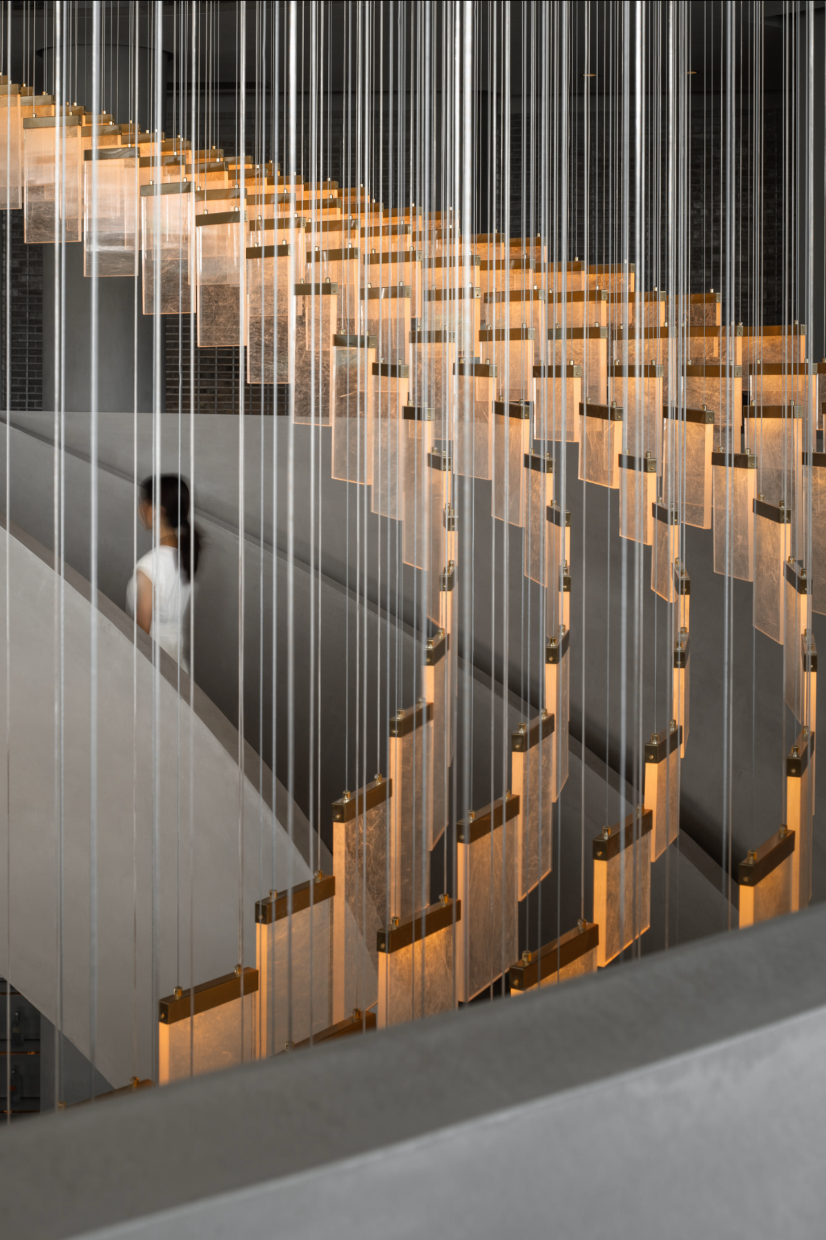 Spiral staircase cube light
