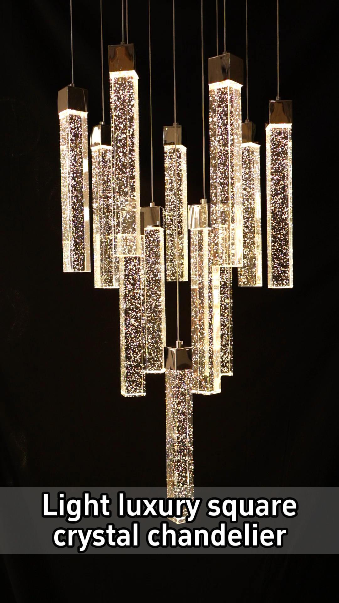 Luxury Square Bubble Crystal Chandelier