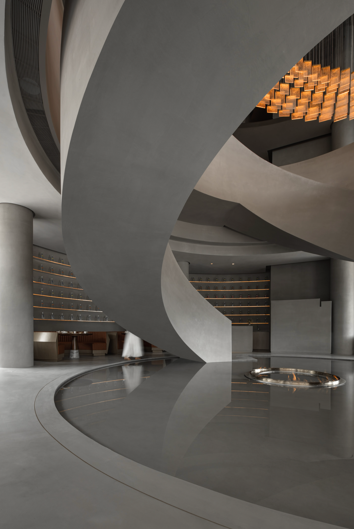 Spiral staircase cube light