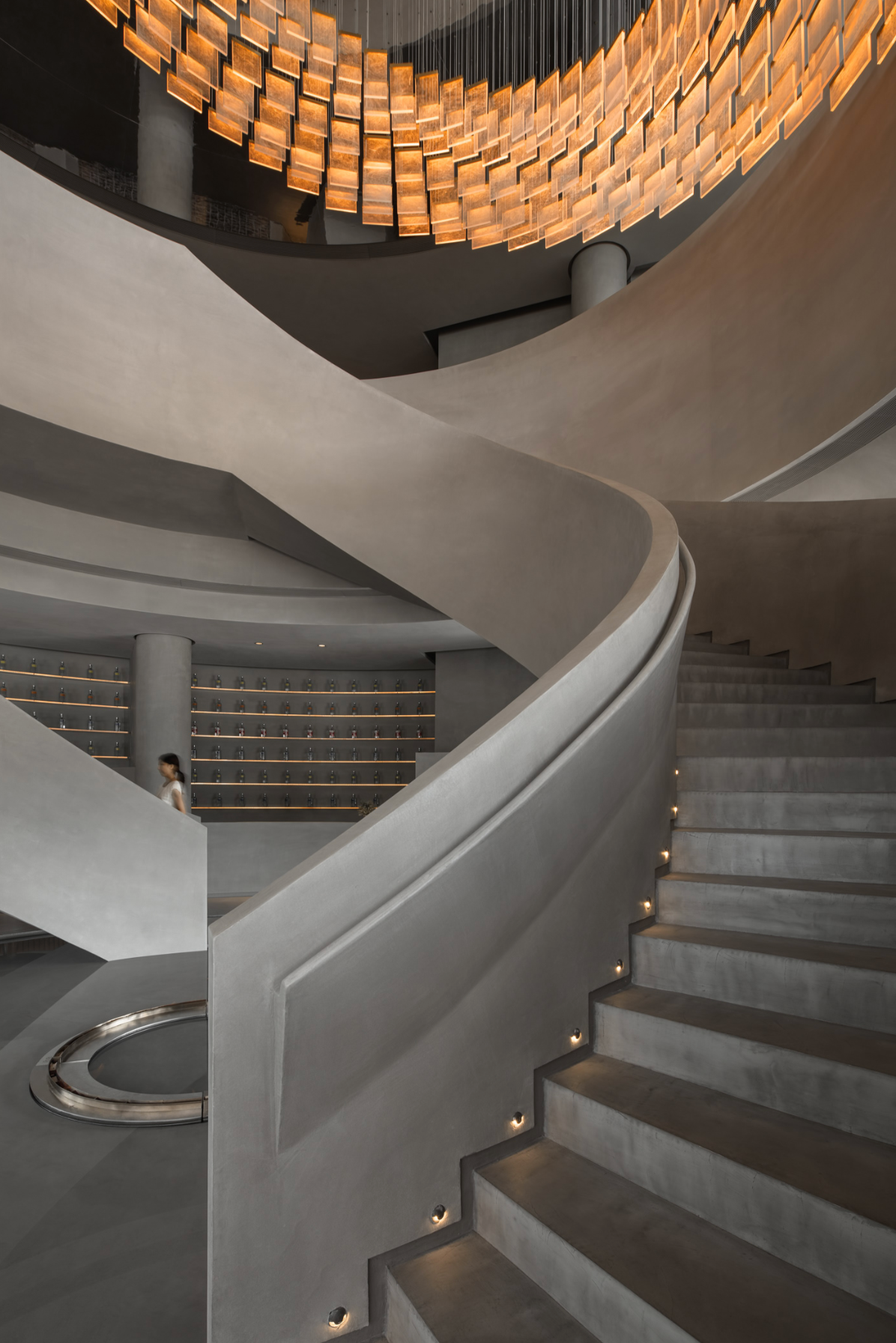 Spiral staircase cube light