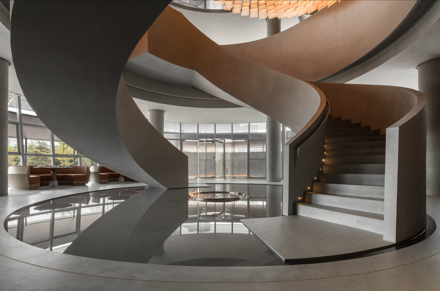 Spiral staircase cube light