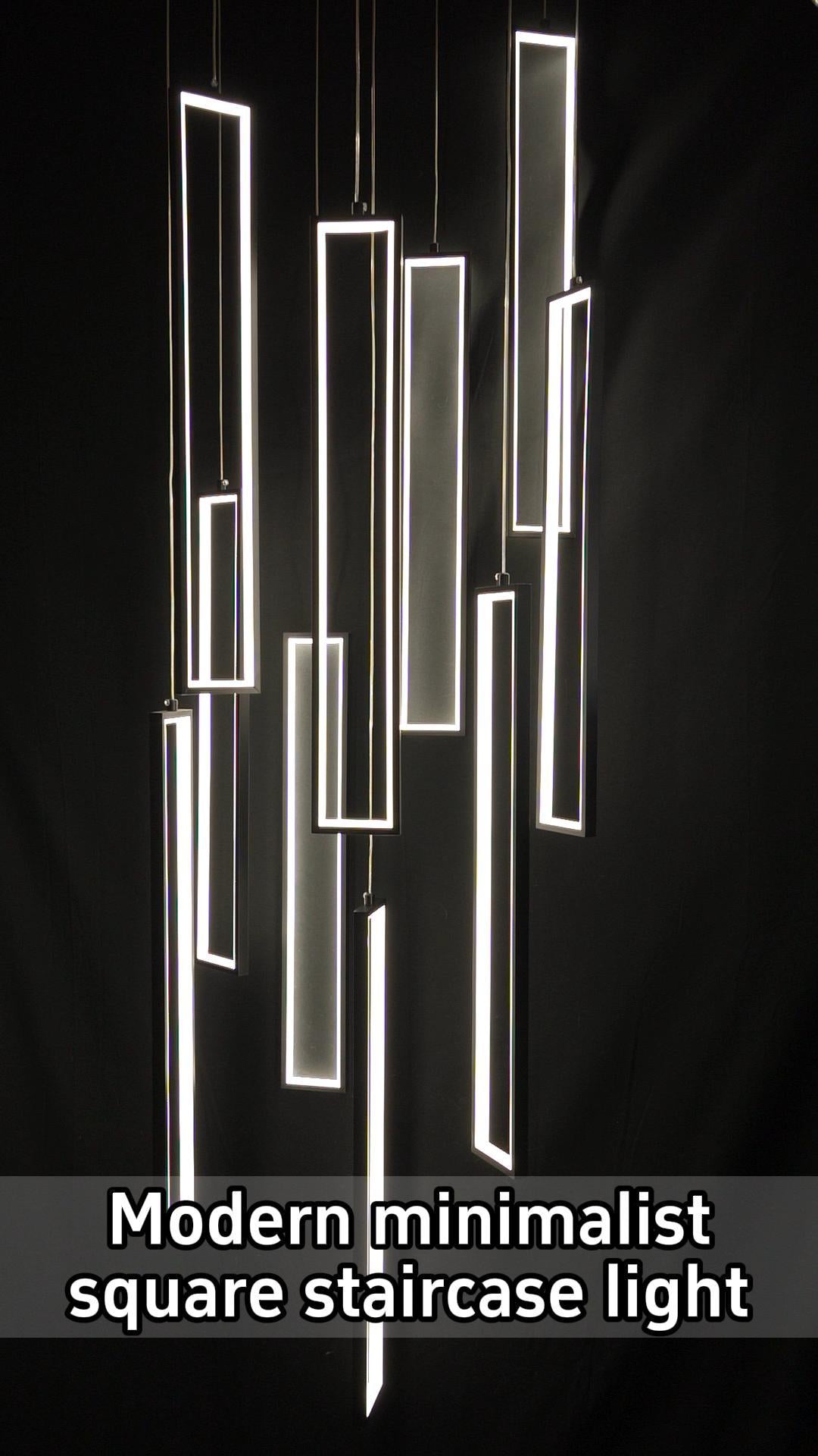 Modern Minimalist Square Staircase Pendant Light