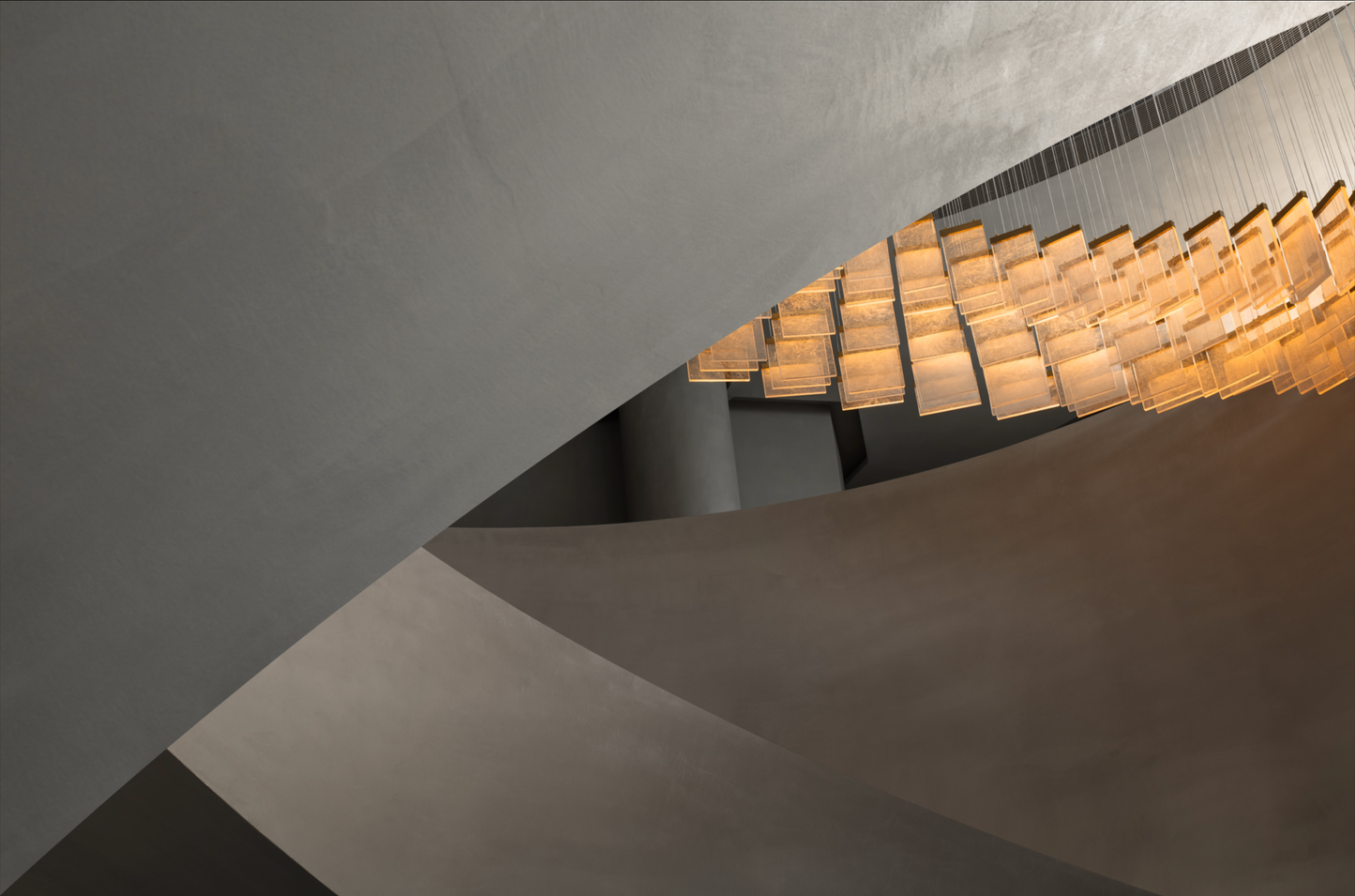 Spiral staircase cube light
