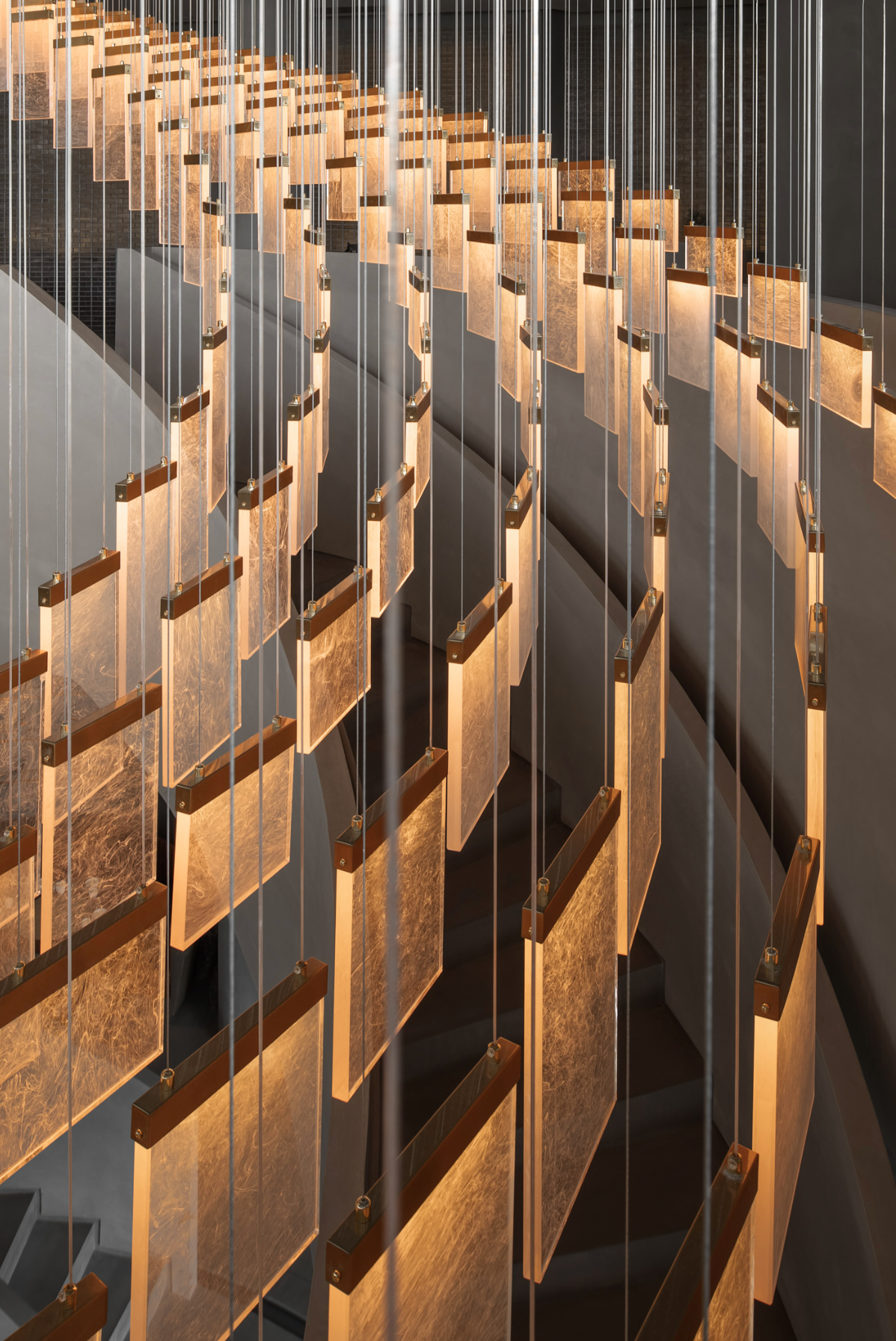 Spiral staircase cube light