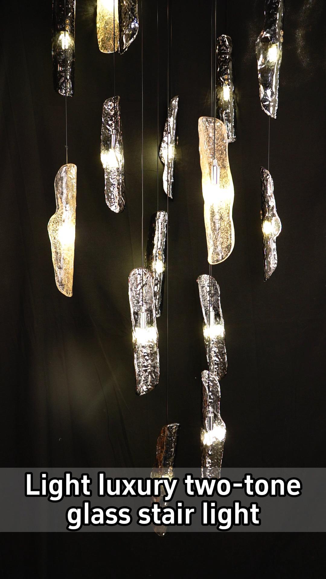 Light Luxury Two-Tone Glass Stair Light