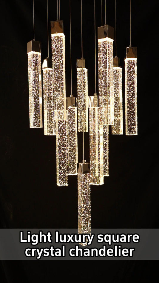 Luxury Square Bubble Crystal Chandelier