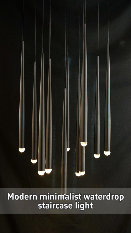 Modern Minimalist Waterdrop Staircase Pendant Light