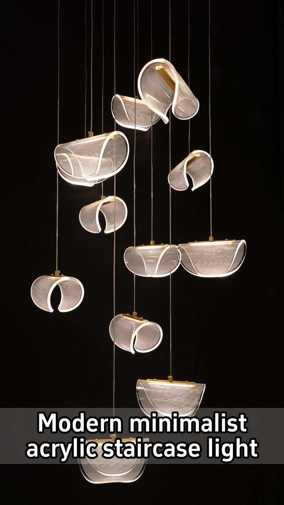 Modern Minimalist Acrylic Staircase Pendant Light
