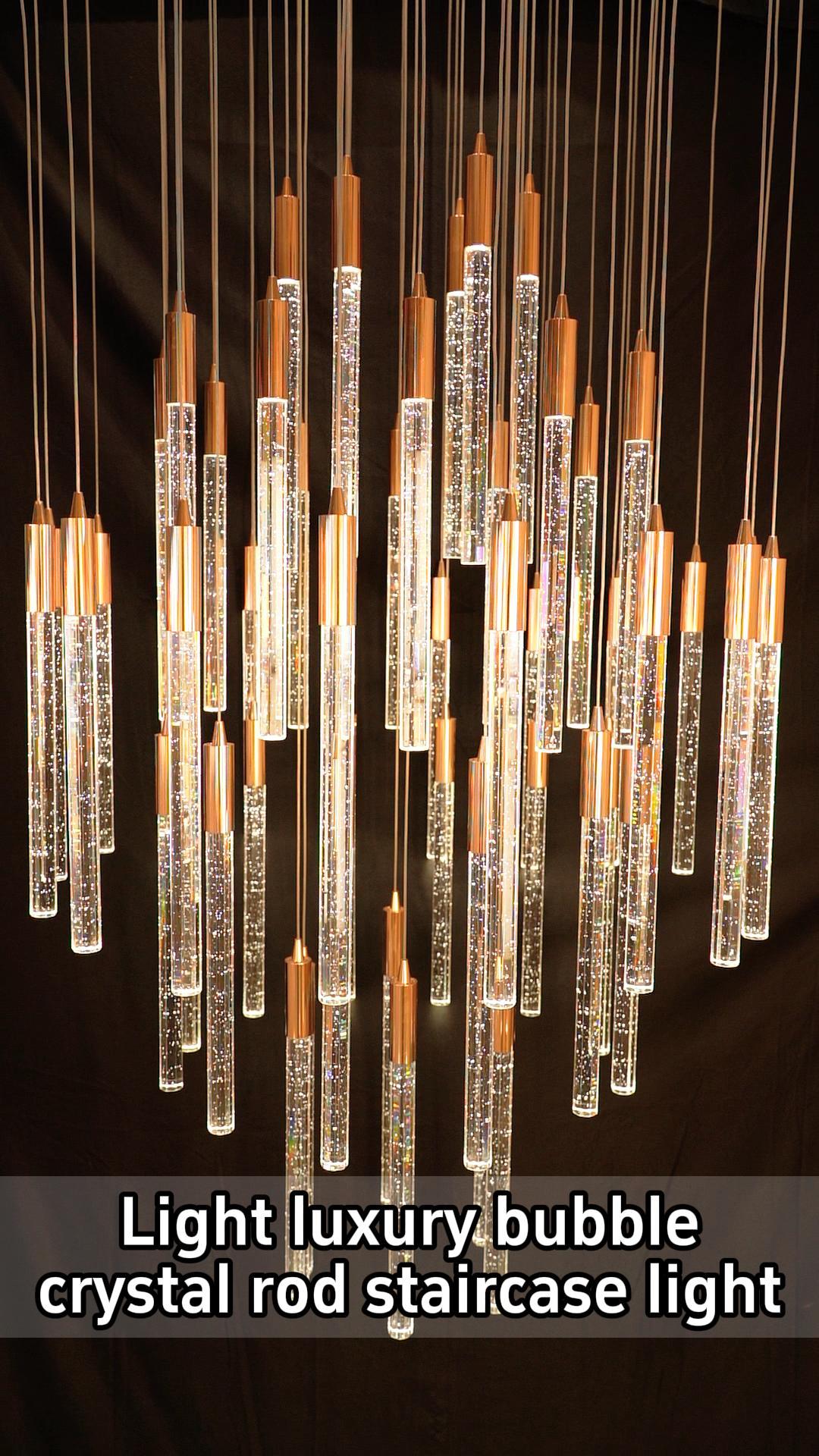 Luxury Bubble Acrylic Rod Staircase Pendant Light