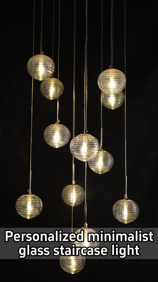 Personalized Minimalist Glass Staircase Pendant Light
