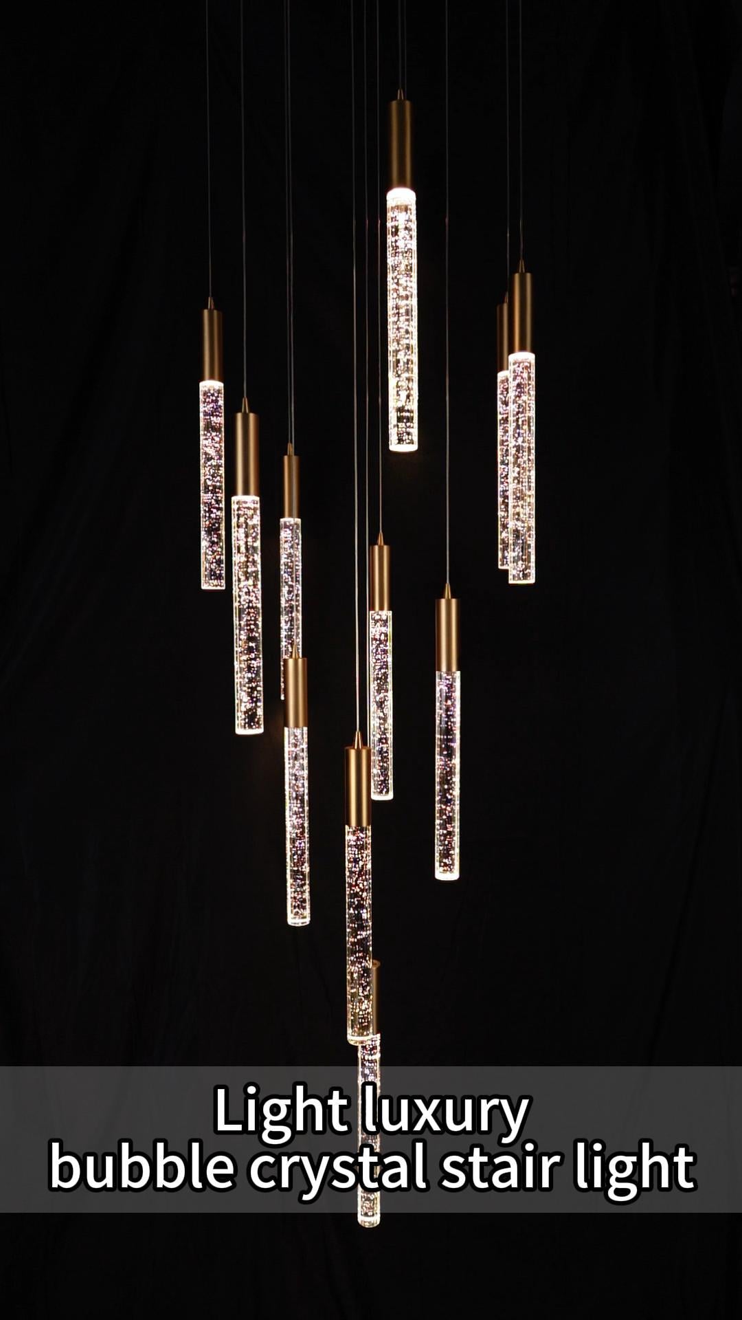 Luxury Bubble Crystal Stair Chandelier