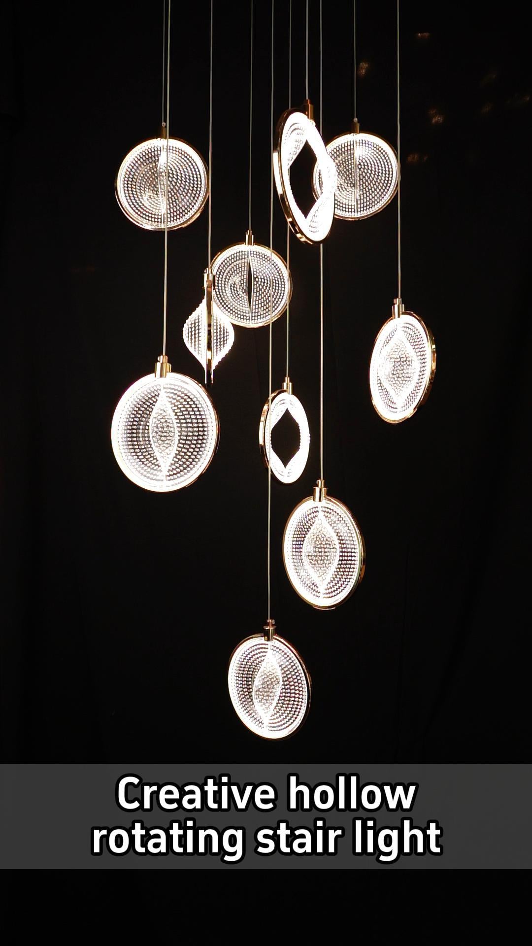 Creative hollow rotating staircase lamp